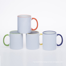 eco friendly amazon top seller 11 oz sublimation blanks mug with color handle